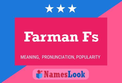 Farman Fs Name Poster