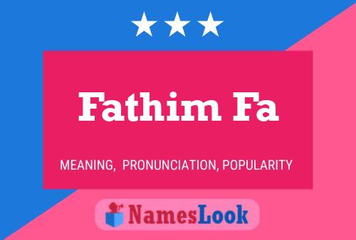 Fathim Fa Name Poster