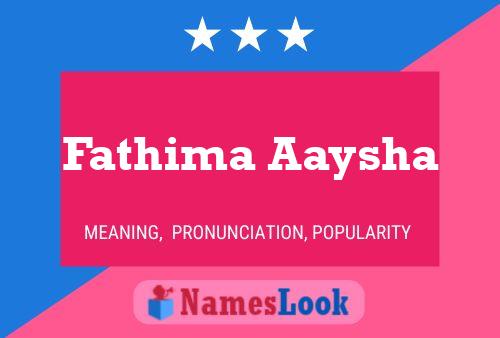 Fathima Aaysha Name Poster