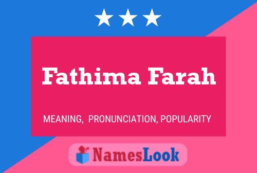 Fathima Farah Name Poster