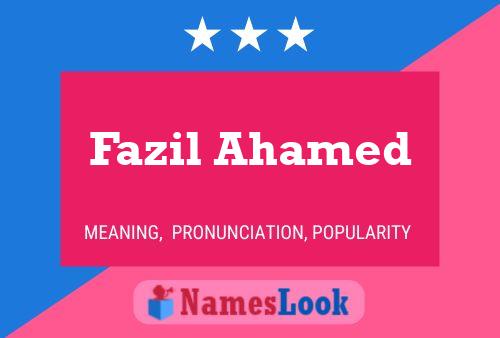 Fazil Ahamed Name Poster