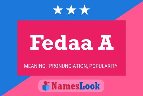 Fedaa A Name Poster