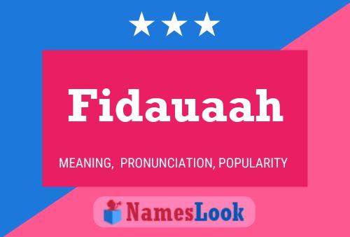 Fidauaah Name Poster