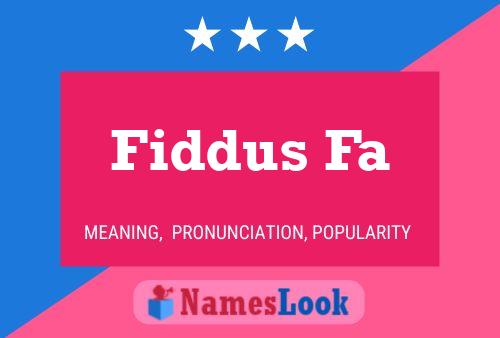 Fiddus Fa Name Poster