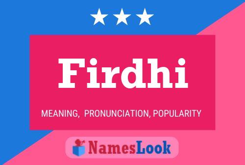 Firdhi Name Poster