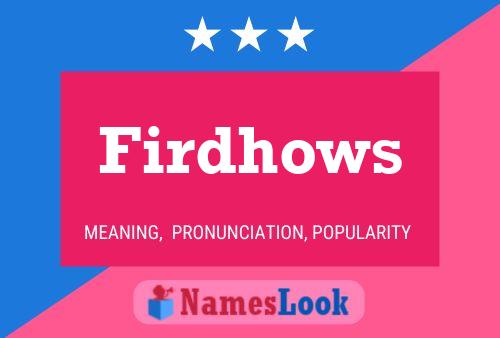 Firdhows Name Poster