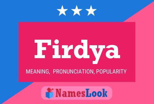 Firdya Name Poster