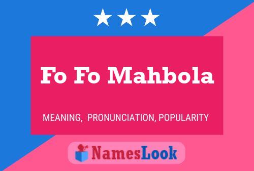 Fo Fo Mahbola Name Poster