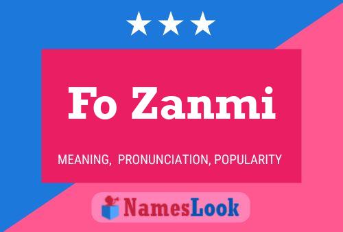 Fo Zanmi Name Poster