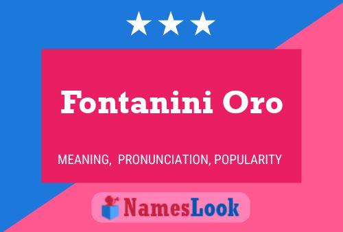 Fontanini Oro Name Poster