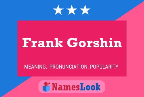 Frank Gorshin Name Poster