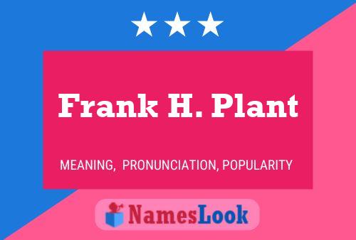 Frank H. Plant Name Poster