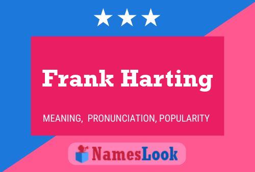 Frank Harting Name Poster