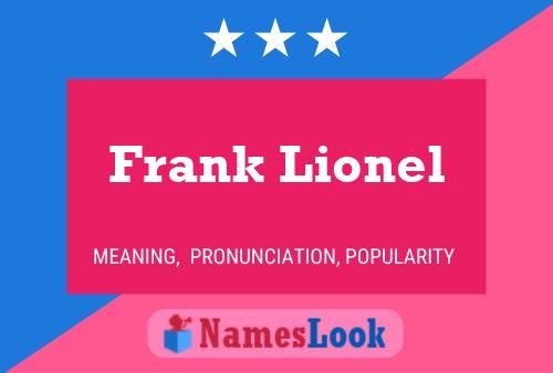 Frank Lionel Name Poster