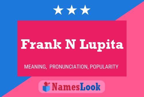 Frank N Lupita Name Poster