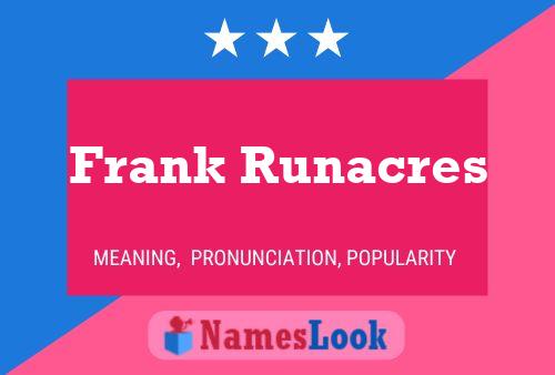 Frank Runacres Name Poster