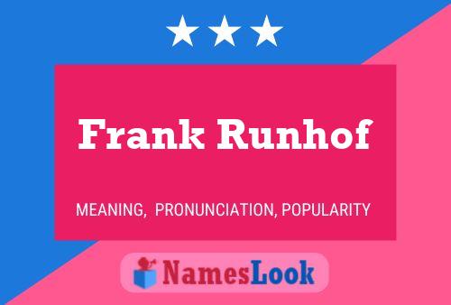 Frank Runhof Name Poster