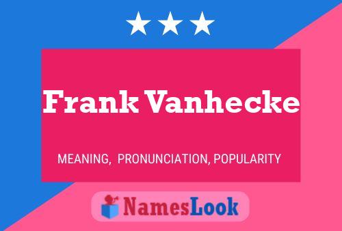 Frank Vanhecke Name Poster