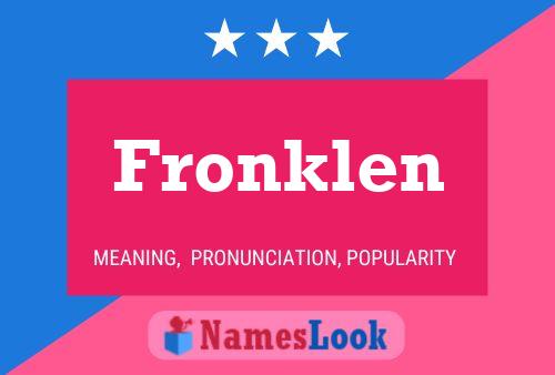 Fronklen Name Poster