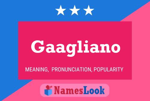 Gaagliano Name Poster