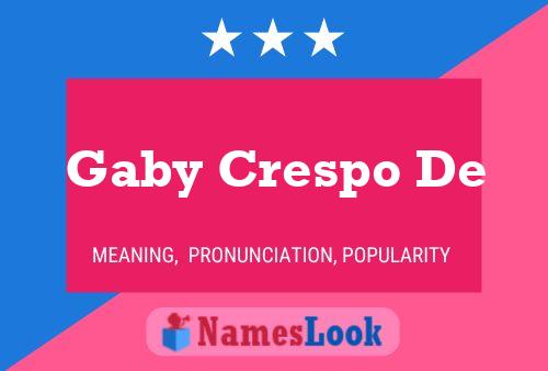 Gaby Crespo De Name Poster