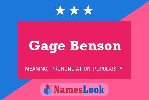 Gage Benson Name Poster