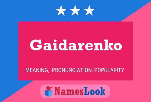 Gaidarenko Name Poster