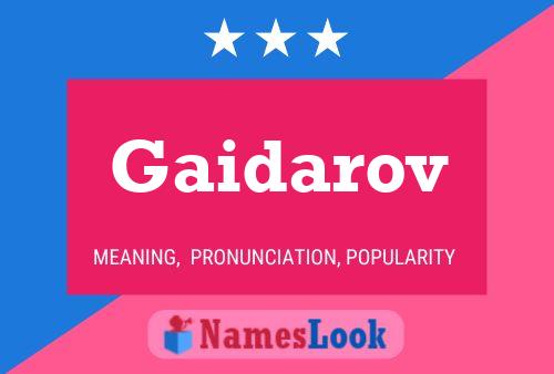 Gaidarov Name Poster