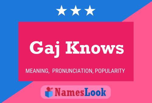 Gaj Knows Name Poster