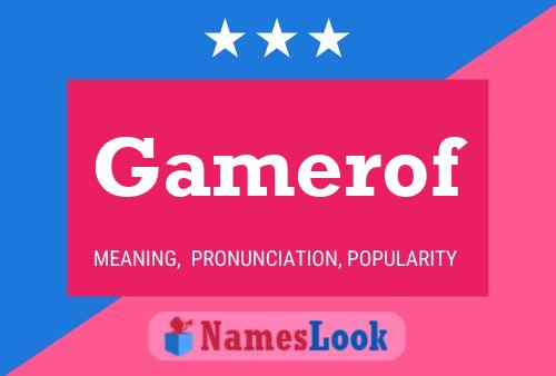 Gamerof Name Poster