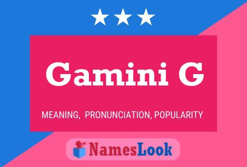 Gamini G Name Poster