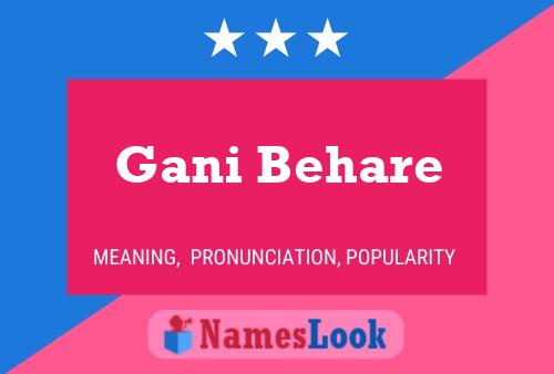 Gani Behare Name Poster