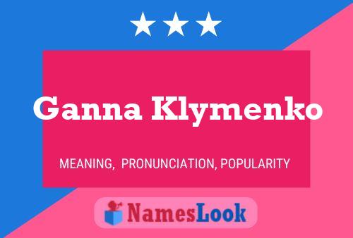 Ganna Klymenko Name Poster