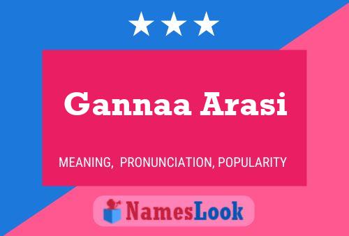 Gannaa Arasi Name Poster