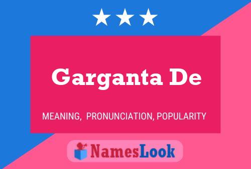 Garganta De Name Poster