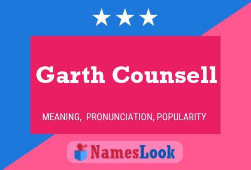 Garth Counsell Name Poster