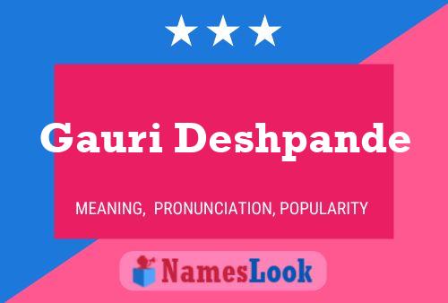 Gauri Deshpande Name Poster