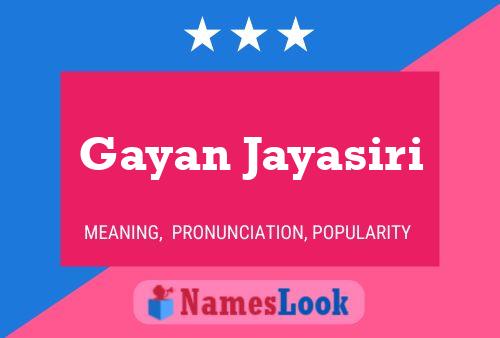 Gayan Jayasiri Name Poster