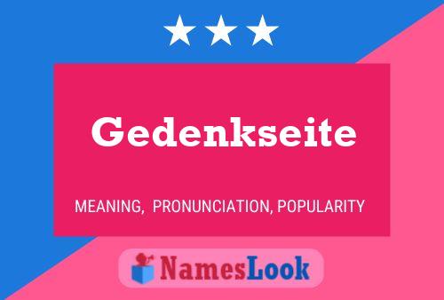 Gedenkseite Name Poster