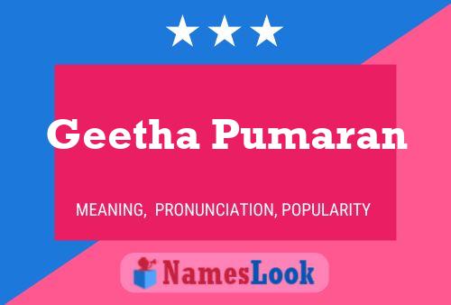 Geetha Pumaran Name Poster