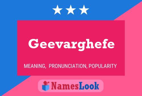 Geevarghefe Name Poster