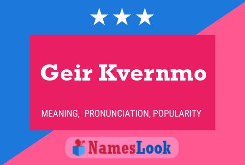 Geir Kvernmo Name Poster