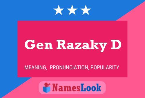 Gen Razaky D Name Poster