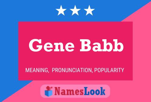 Gene Babb Name Poster