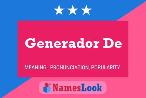 Generador De Name Poster