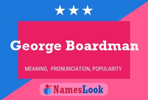 George Boardman Name Poster