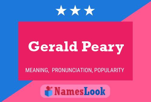 Gerald Peary Name Poster