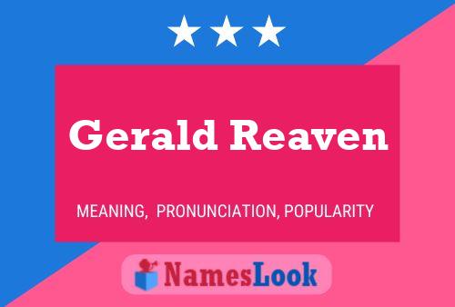 Gerald Reaven Name Poster