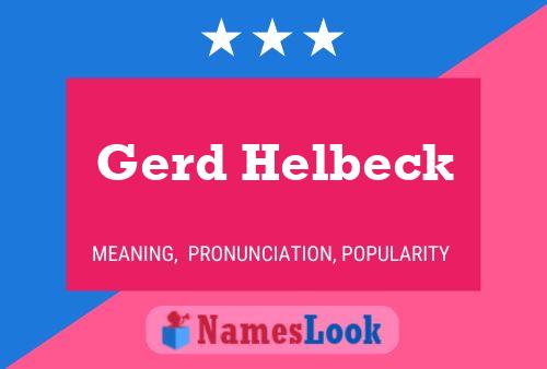 Gerd Helbeck Name Poster