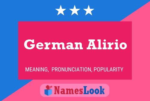 German Alirio Name Poster